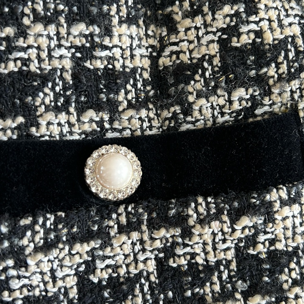 Patachou Black Tweed Coat Girls in Sz 12 - Picture 6 of 7